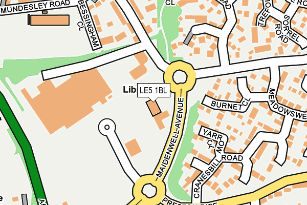 LE5 1BL map - OS OpenMap – Local (Ordnance Survey)