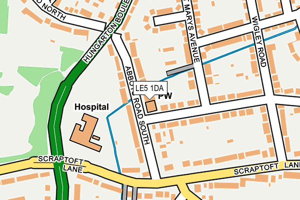 LE5 1DA map - OS OpenMap – Local (Ordnance Survey)
