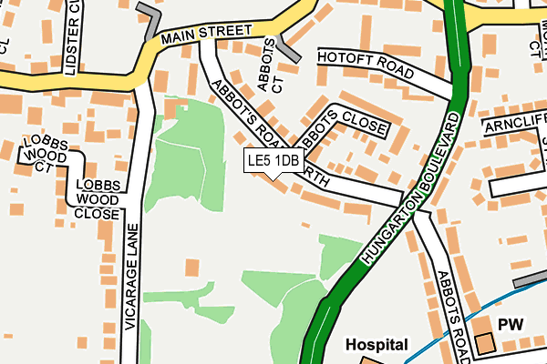 LE5 1DB map - OS OpenMap – Local (Ordnance Survey)