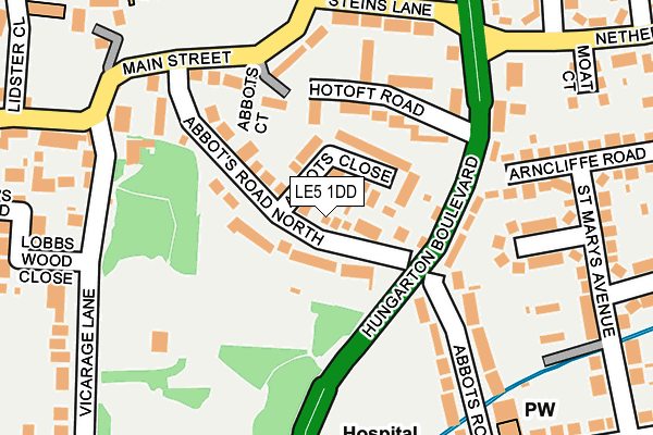 LE5 1DD map - OS OpenMap – Local (Ordnance Survey)