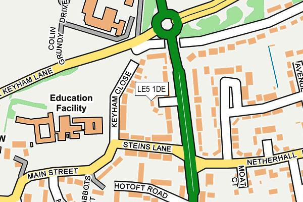 LE5 1DE map - OS OpenMap – Local (Ordnance Survey)