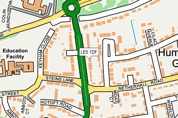 LE5 1DF map - OS OpenMap – Local (Ordnance Survey)