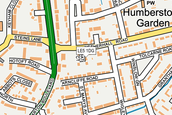 LE5 1DG map - OS OpenMap – Local (Ordnance Survey)