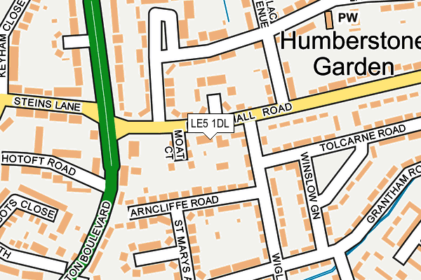 LE5 1DL map - OS OpenMap – Local (Ordnance Survey)