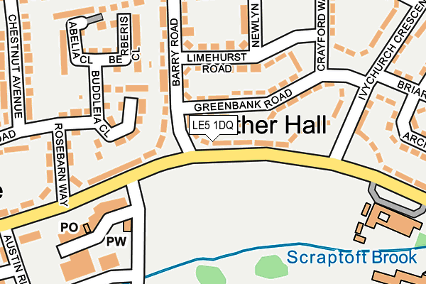 LE5 1DQ map - OS OpenMap – Local (Ordnance Survey)