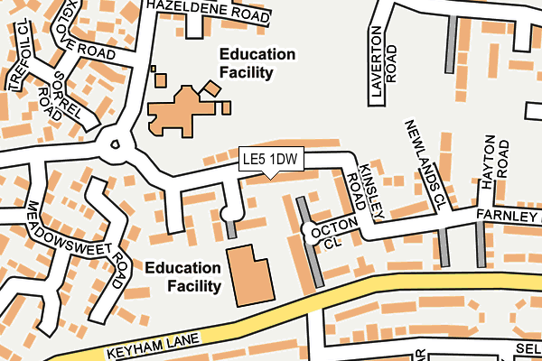 LE5 1DW map - OS OpenMap – Local (Ordnance Survey)