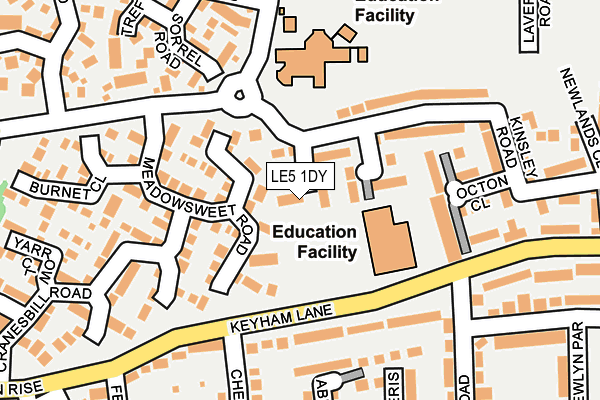 LE5 1DY map - OS OpenMap – Local (Ordnance Survey)