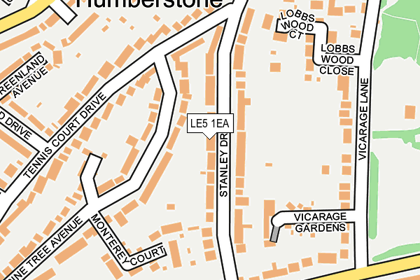 LE5 1EA map - OS OpenMap – Local (Ordnance Survey)