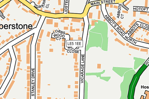 LE5 1EE map - OS OpenMap – Local (Ordnance Survey)