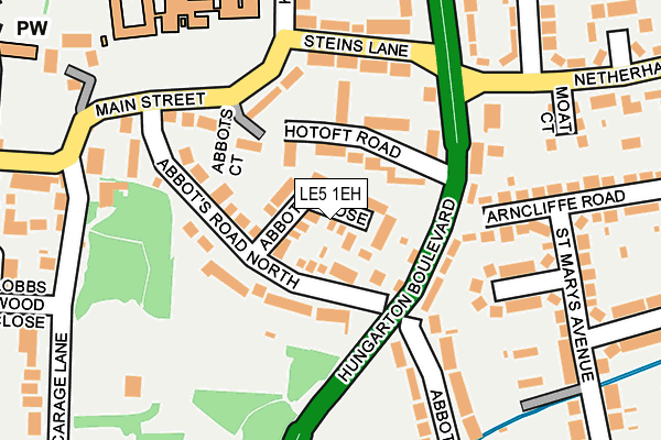 LE5 1EH map - OS OpenMap – Local (Ordnance Survey)