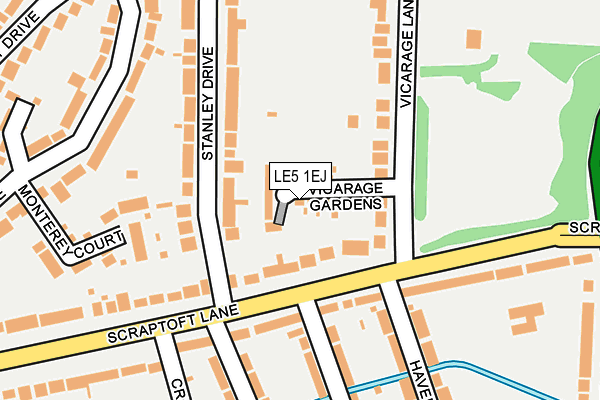 LE5 1EJ map - OS OpenMap – Local (Ordnance Survey)