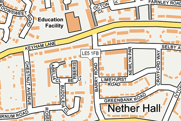 LE5 1FB map - OS OpenMap – Local (Ordnance Survey)