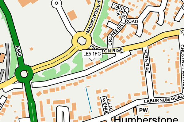 LE5 1FG map - OS OpenMap – Local (Ordnance Survey)