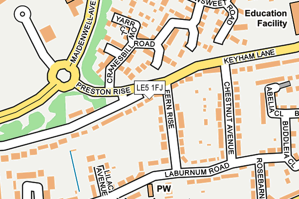 LE5 1FJ map - OS OpenMap – Local (Ordnance Survey)