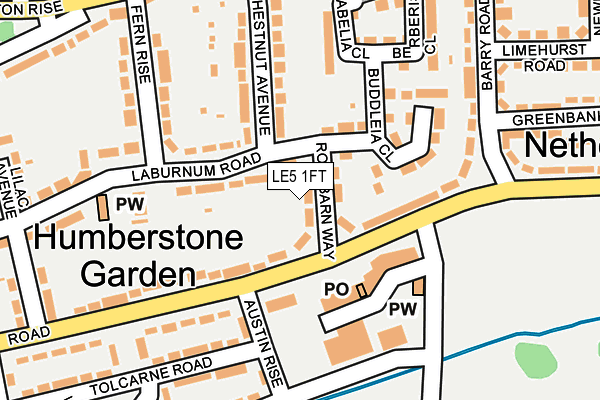 LE5 1FT map - OS OpenMap – Local (Ordnance Survey)