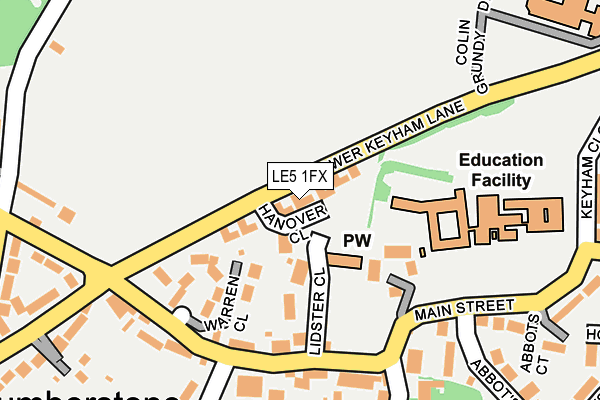 LE5 1FX map - OS OpenMap – Local (Ordnance Survey)