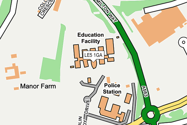 LE5 1GA map - OS OpenMap – Local (Ordnance Survey)