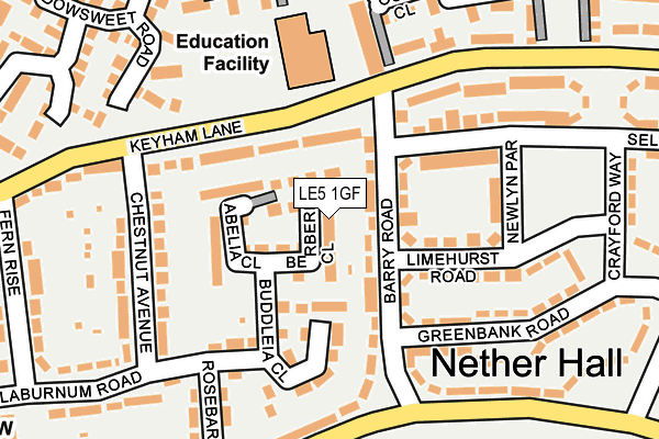 LE5 1GF map - OS OpenMap – Local (Ordnance Survey)