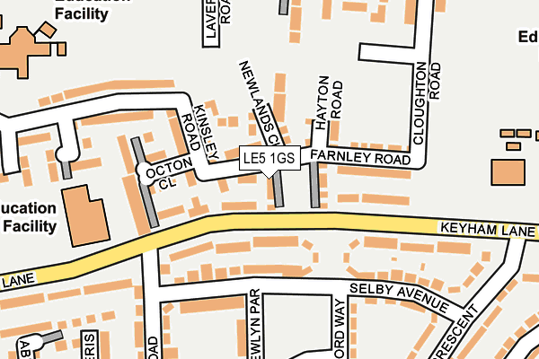 LE5 1GS map - OS OpenMap – Local (Ordnance Survey)