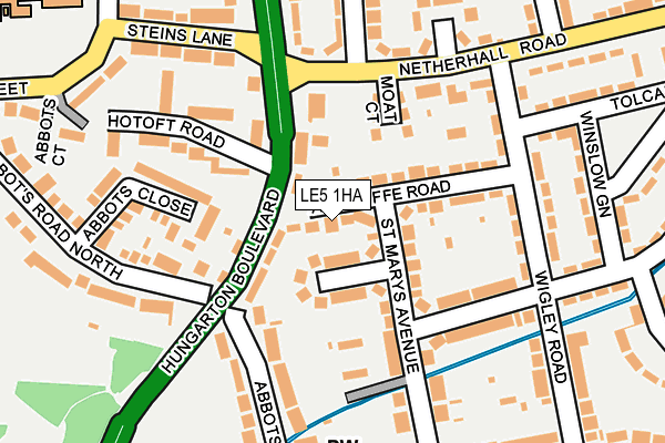 LE5 1HA map - OS OpenMap – Local (Ordnance Survey)