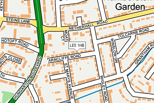 LE5 1HB map - OS OpenMap – Local (Ordnance Survey)