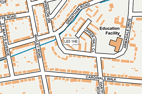 LE5 1HE map - OS OpenMap – Local (Ordnance Survey)