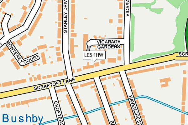 LE5 1HW map - OS OpenMap – Local (Ordnance Survey)