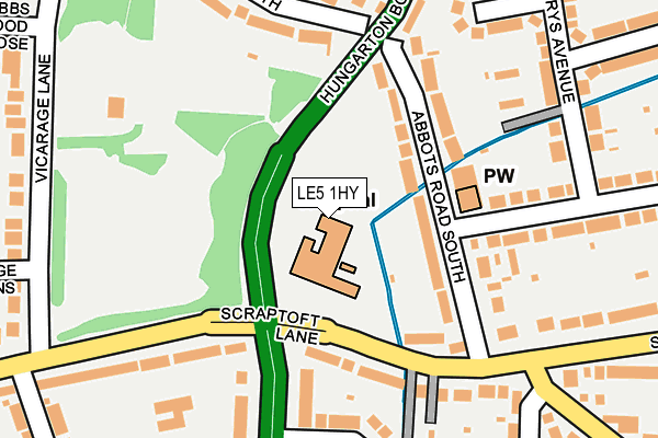 LE5 1HY map - OS OpenMap – Local (Ordnance Survey)