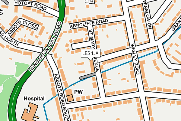 LE5 1JA map - OS OpenMap – Local (Ordnance Survey)