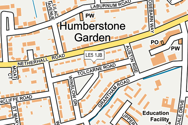 LE5 1JB map - OS OpenMap – Local (Ordnance Survey)