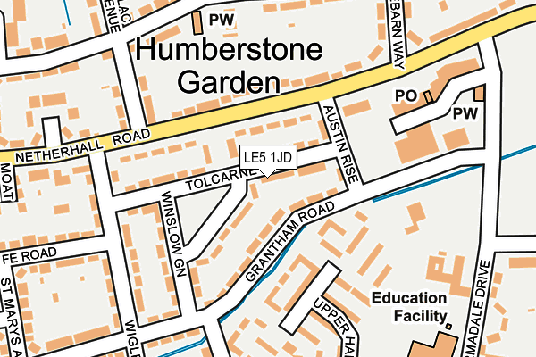 LE5 1JD map - OS OpenMap – Local (Ordnance Survey)