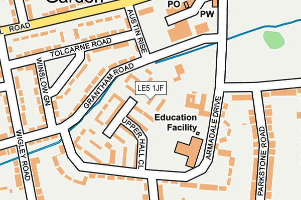 LE5 1JF map - OS OpenMap – Local (Ordnance Survey)