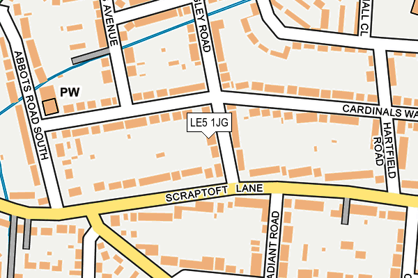 LE5 1JG map - OS OpenMap – Local (Ordnance Survey)