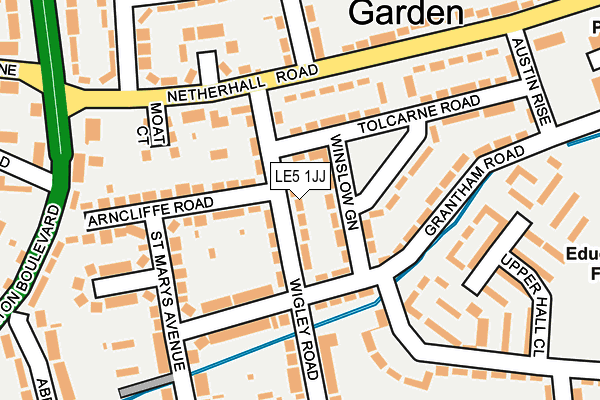 LE5 1JJ map - OS OpenMap – Local (Ordnance Survey)