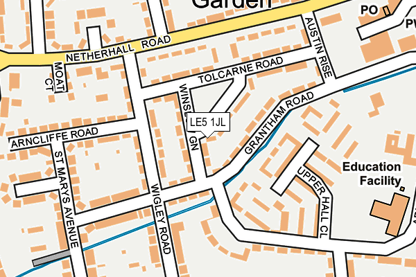 LE5 1JL map - OS OpenMap – Local (Ordnance Survey)