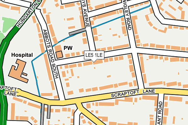 LE5 1LE map - OS OpenMap – Local (Ordnance Survey)