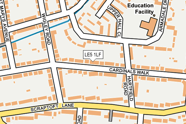 LE5 1LF map - OS OpenMap – Local (Ordnance Survey)