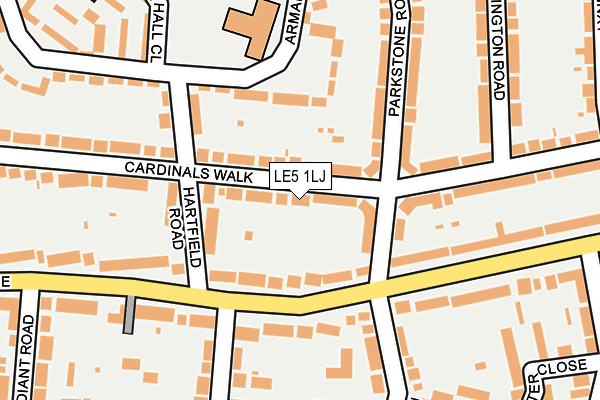 LE5 1LJ map - OS OpenMap – Local (Ordnance Survey)