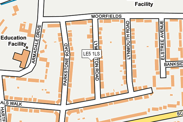 LE5 1LS map - OS OpenMap – Local (Ordnance Survey)