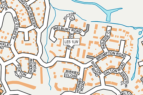 LE5 1LW map - OS OpenMap – Local (Ordnance Survey)