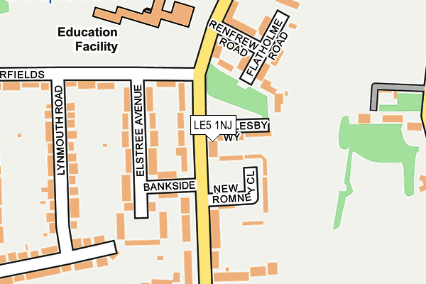 LE5 1NJ map - OS OpenMap – Local (Ordnance Survey)
