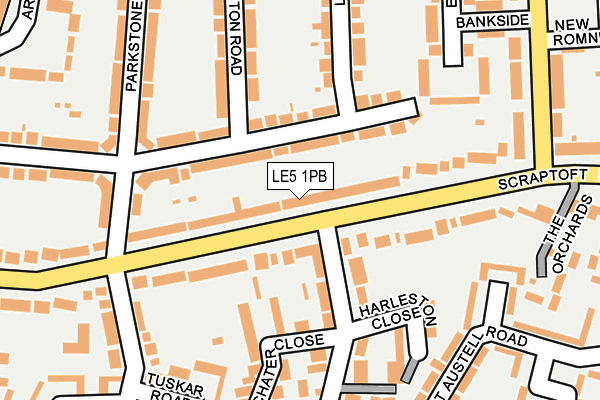 LE5 1PB map - OS OpenMap – Local (Ordnance Survey)