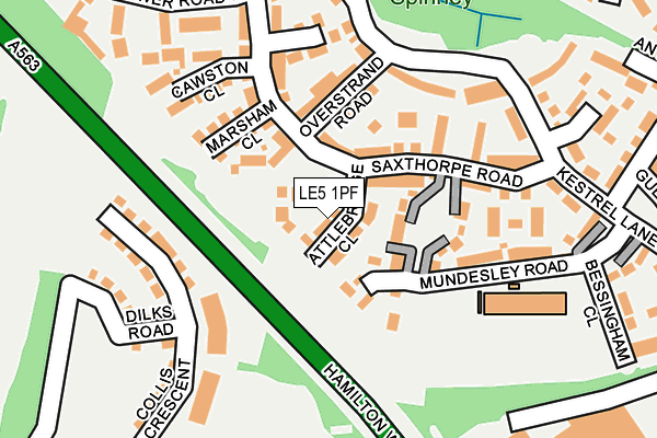 LE5 1PF map - OS OpenMap – Local (Ordnance Survey)
