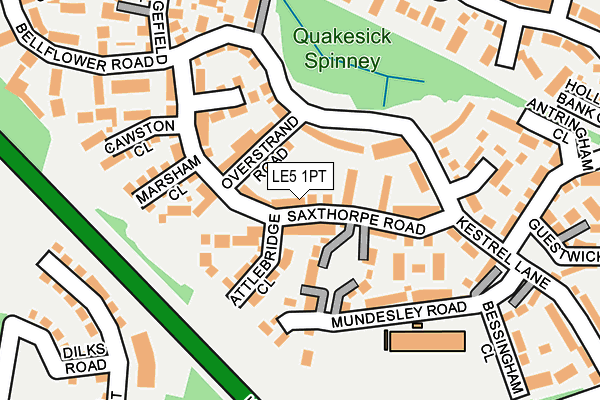 LE5 1PT map - OS OpenMap – Local (Ordnance Survey)