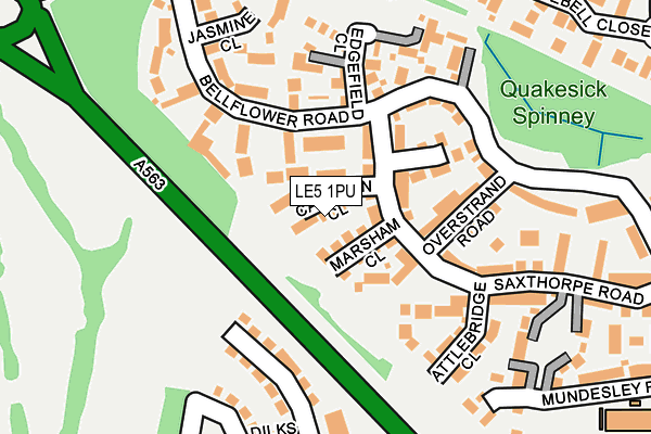 LE5 1PU map - OS OpenMap – Local (Ordnance Survey)