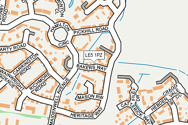 LE5 1PZ map - OS OpenMap – Local (Ordnance Survey)