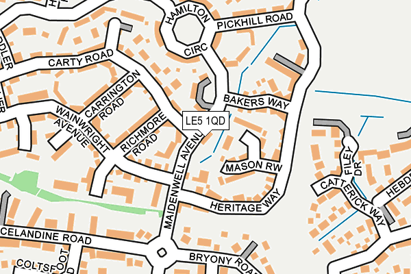 LE5 1QD map - OS OpenMap – Local (Ordnance Survey)