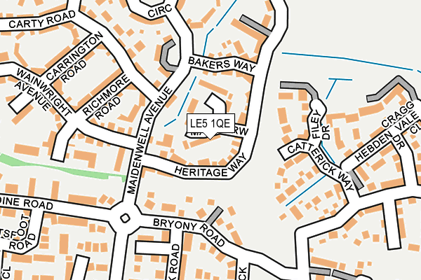 LE5 1QE map - OS OpenMap – Local (Ordnance Survey)