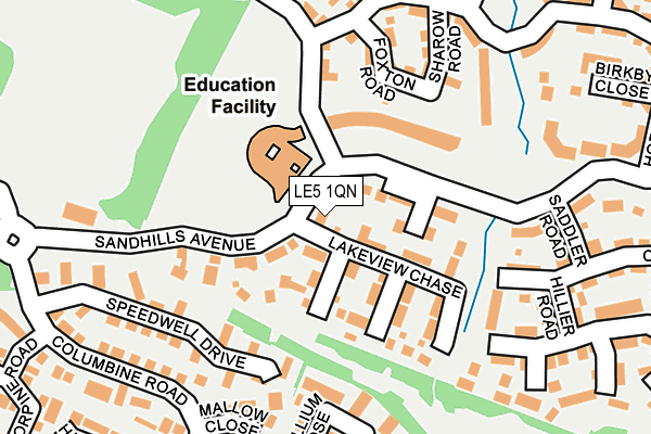 LE5 1QN map - OS OpenMap – Local (Ordnance Survey)