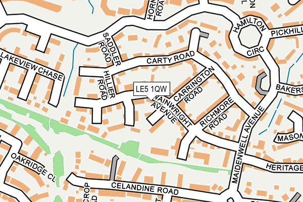 LE5 1QW map - OS OpenMap – Local (Ordnance Survey)